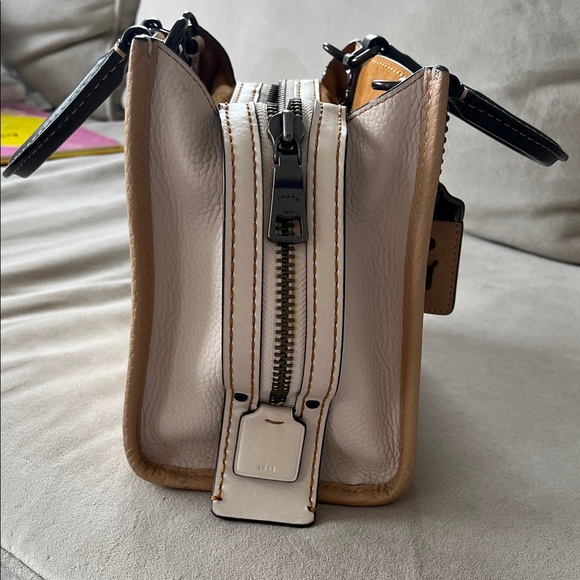 Coach Beige and Black Leather Satchel - Picture 5 of 9